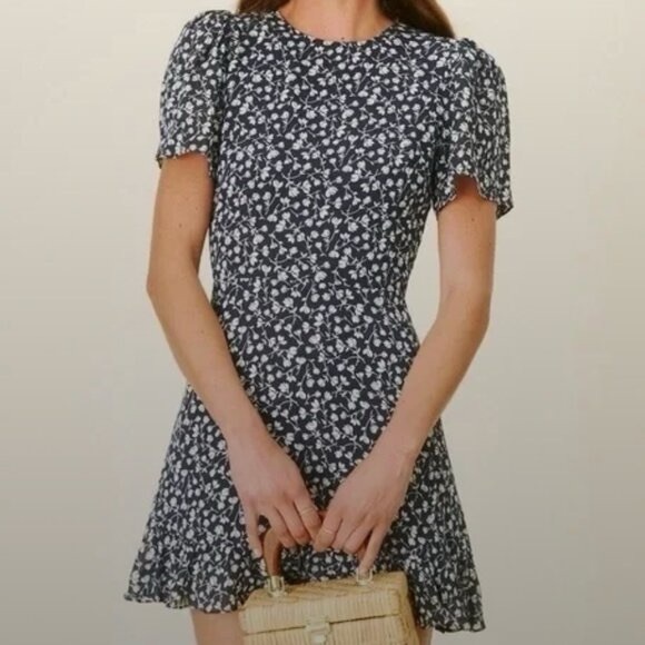 Reformation Blue Floral Dress NWOT - Picture 4 of 8